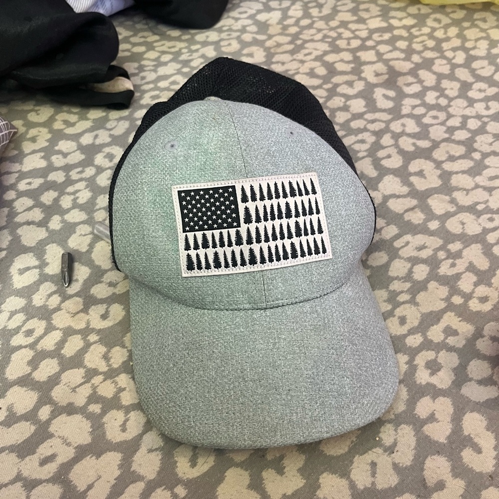Men's Two-Tone Grey & Black Trucker Cap with Patch